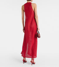 Robe longue résille en dentelle - Racing Red
