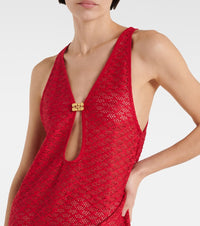 Robe longue résille en dentelle - Racing Red
