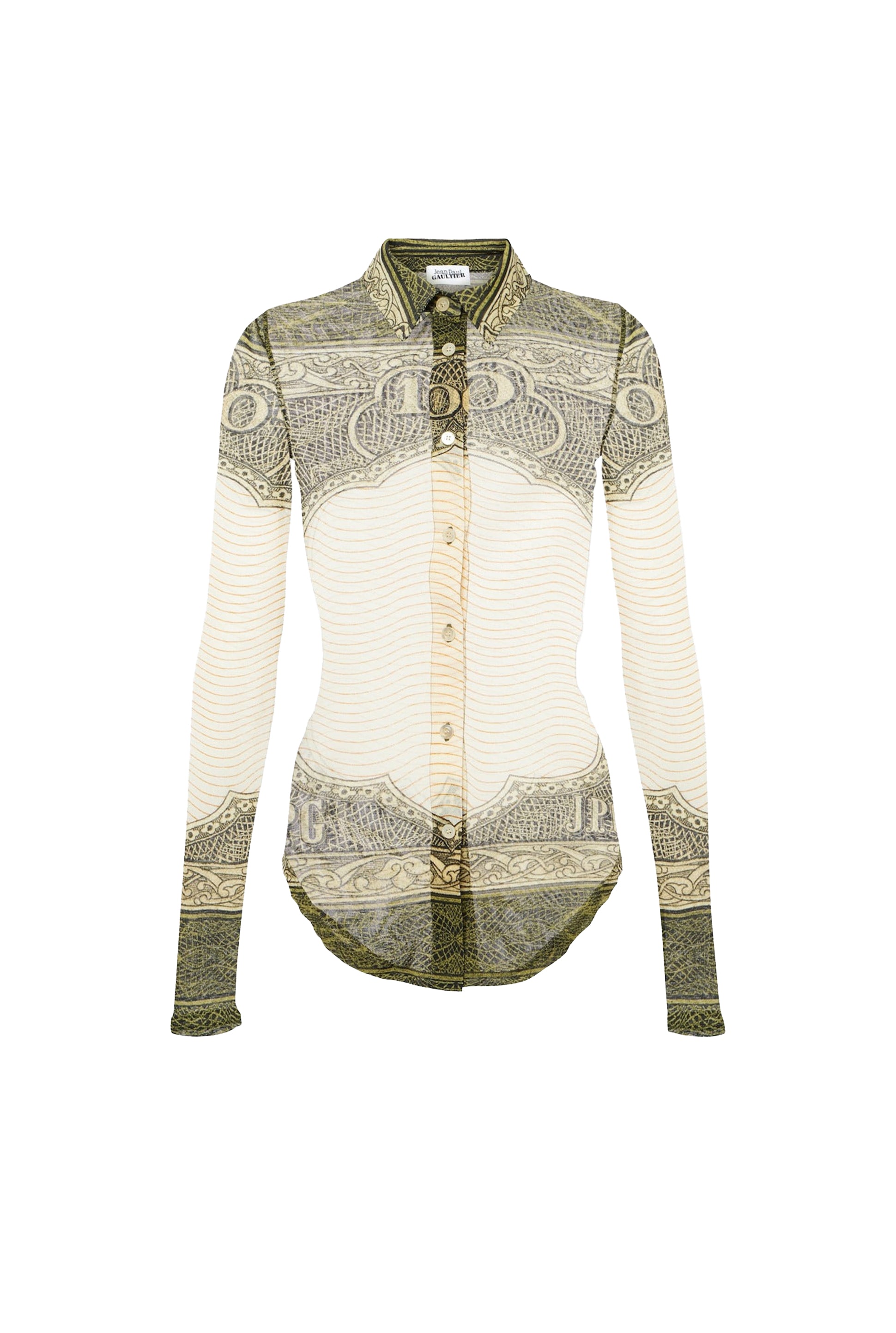 Chemise unisexe imprimée en tulle - Green & Écru & Black