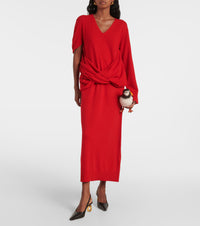Robe Asymétrique Avec Drapé Sur Le Devant - Bright Red