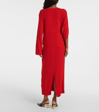 Robe Asymétrique Avec Drapé Sur Le Devant - Bright Red