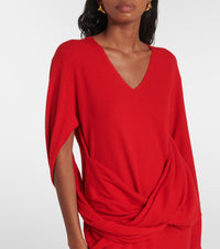Robe Asymétrique Avec Drapé Sur Le Devant - Bright Red