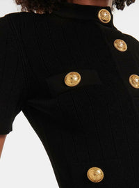2-pocket knit jacket - Black