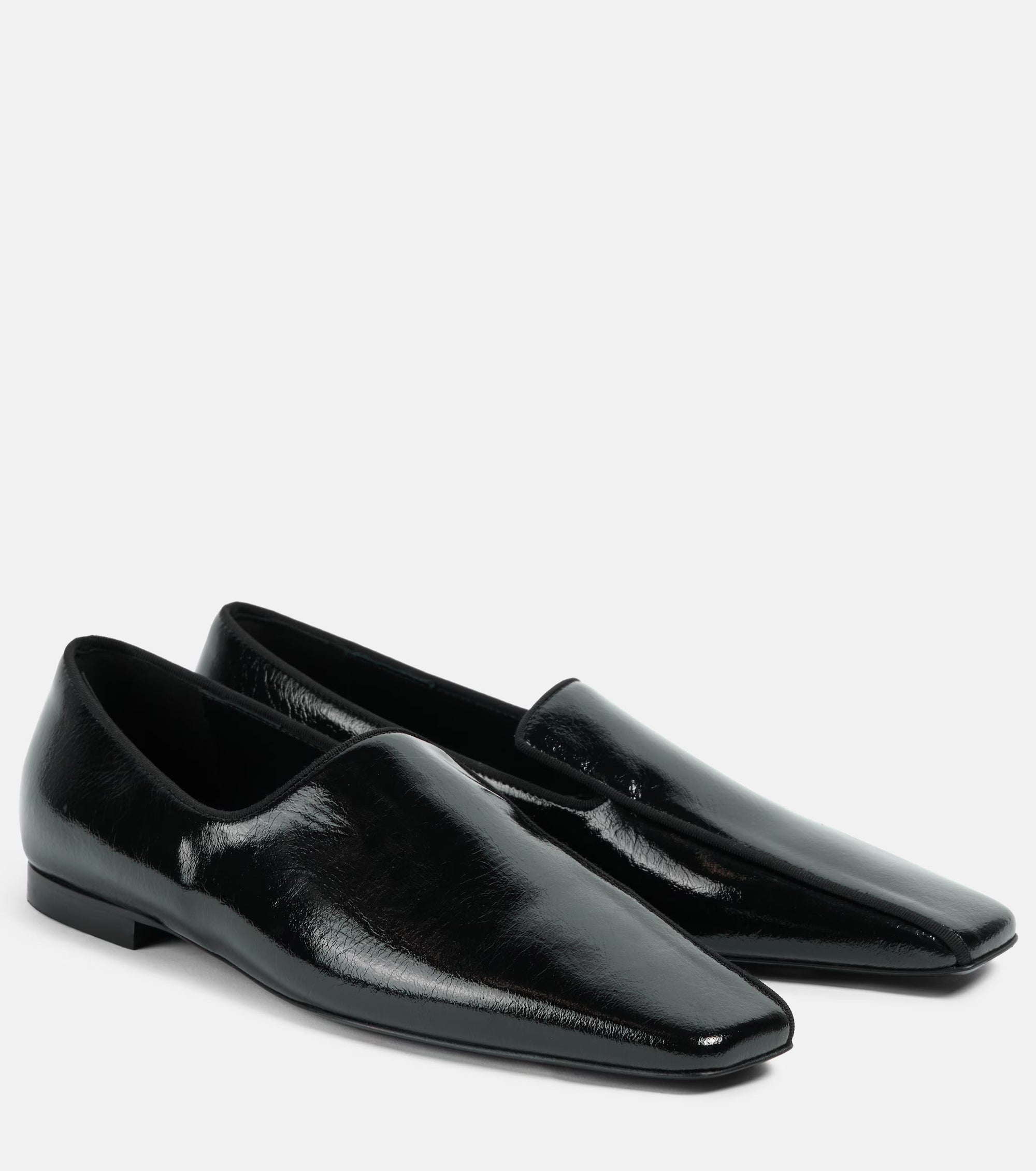 Mocassins à bouts carrés en cuir - Black