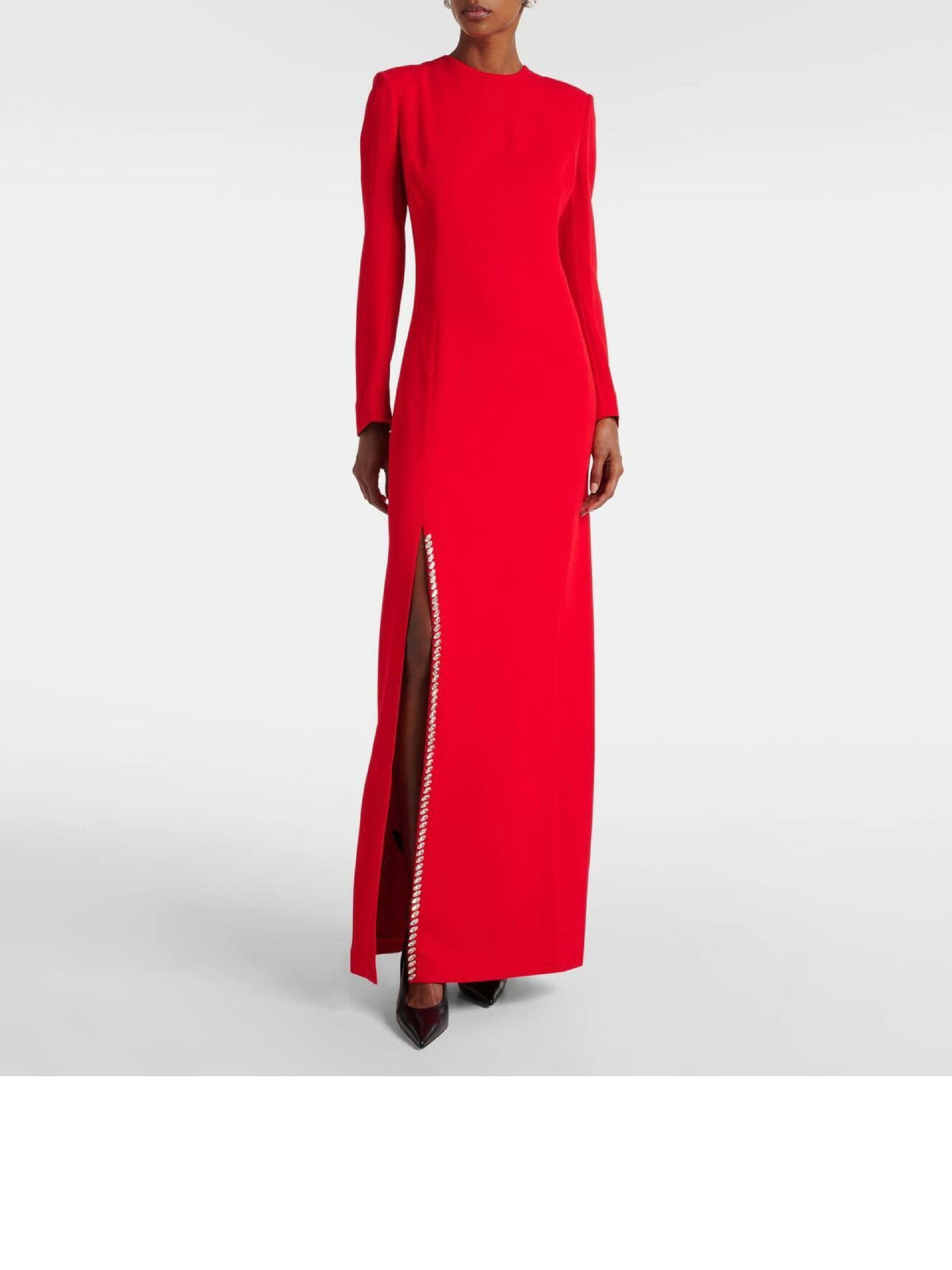 DRAPED OPEN-BACK LONG DRESS