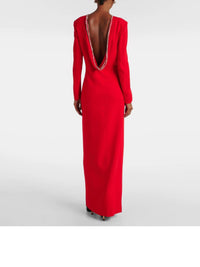 DRAPED OPEN-BACK LONG DRESS