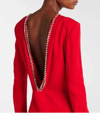 DRAPED OPEN-BACK LONG DRESS