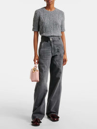 Pull à manches courtes en maille - Mid Grey