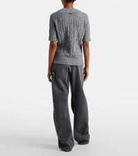 Pull à manches courtes en maille - Mid Grey