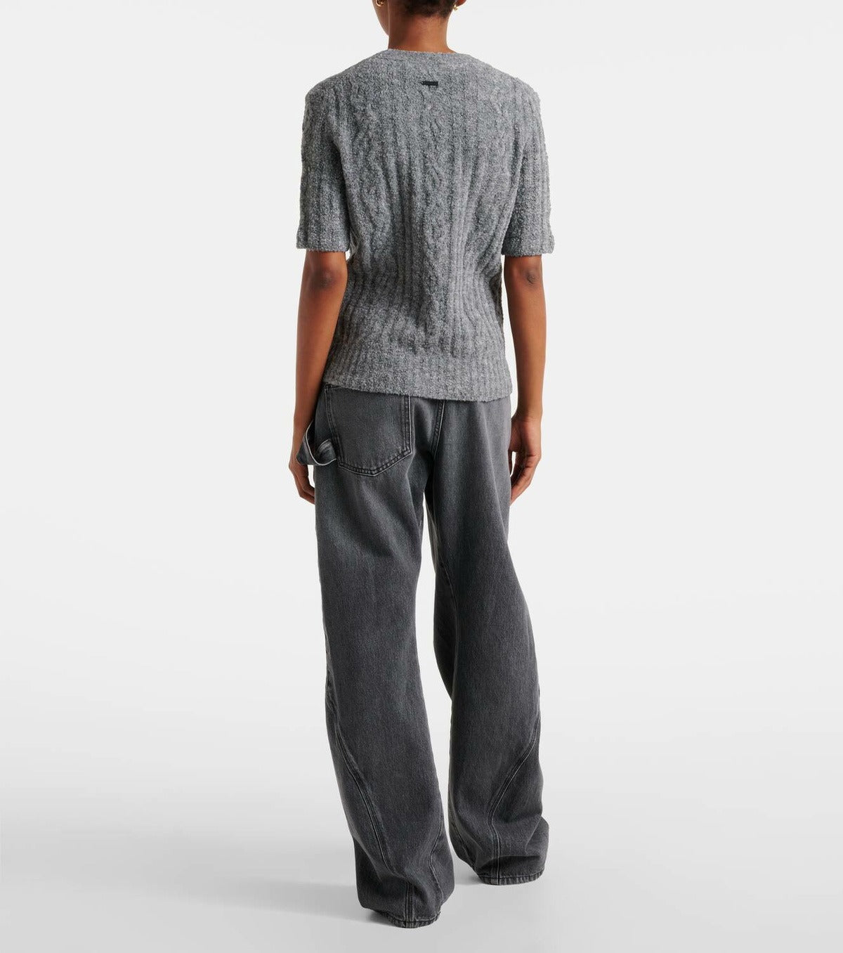 Pull à manches courtes en maille - Mid Grey