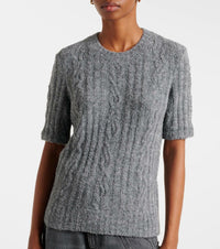Pull à manches courtes en maille - Mid Grey