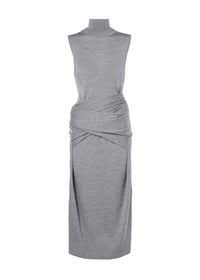 Robe midi texturée en soie - Silver Grey