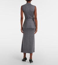 Robe midi texturée en soie - Silver Grey