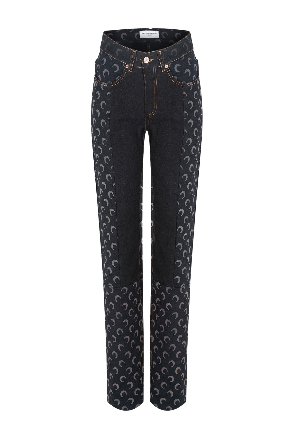 Pantalon droit en denim Moon unisex - All Over Moon Black