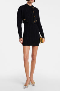 Robe courte en laine et cachemire - Noir