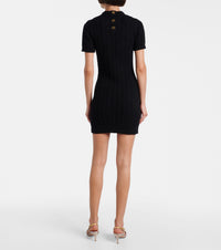 Robe courte en laine et cachemire - Noir