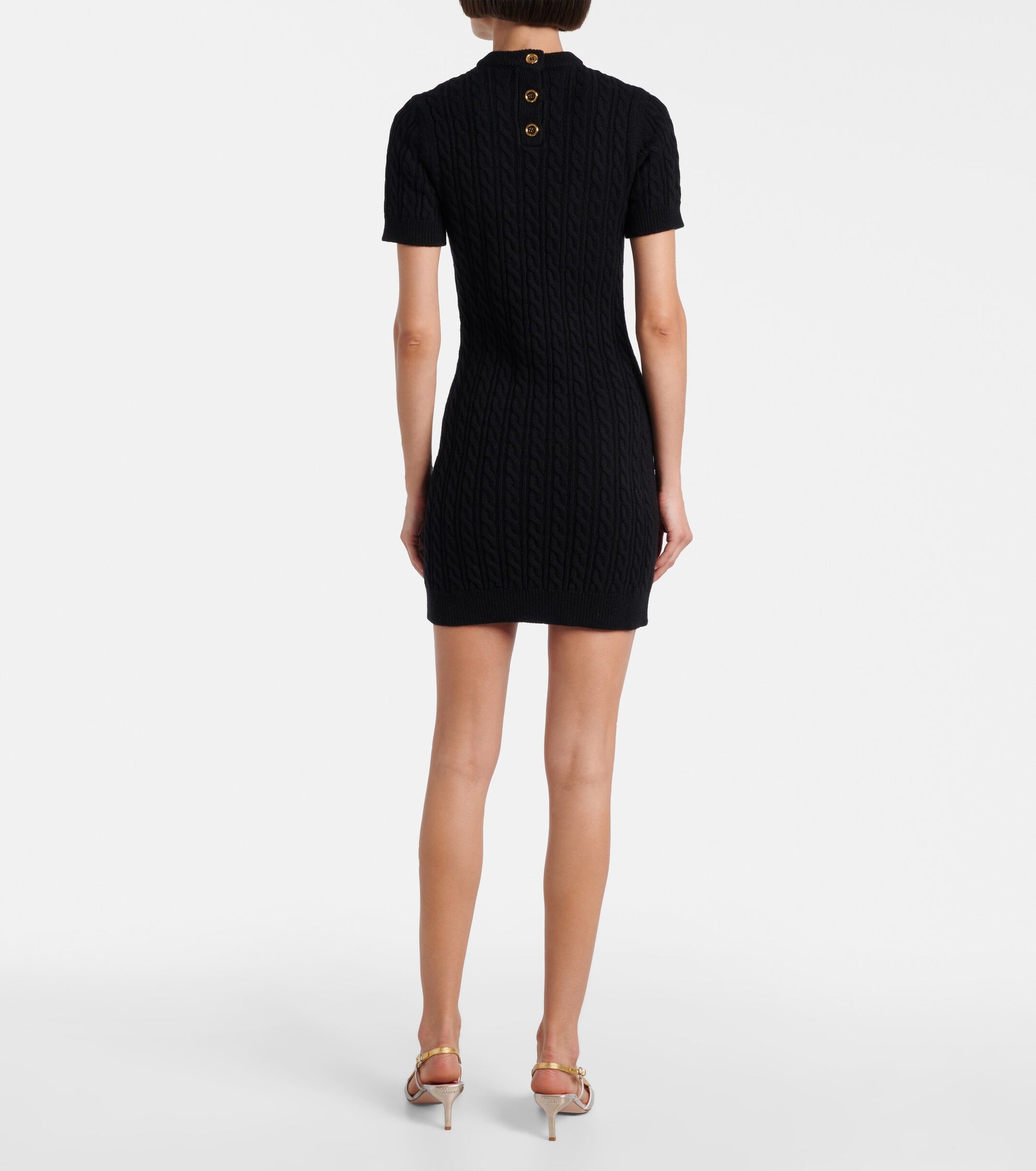 Robe courte en laine et cachemire - Noir