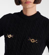 Robe courte en laine et cachemire - Noir