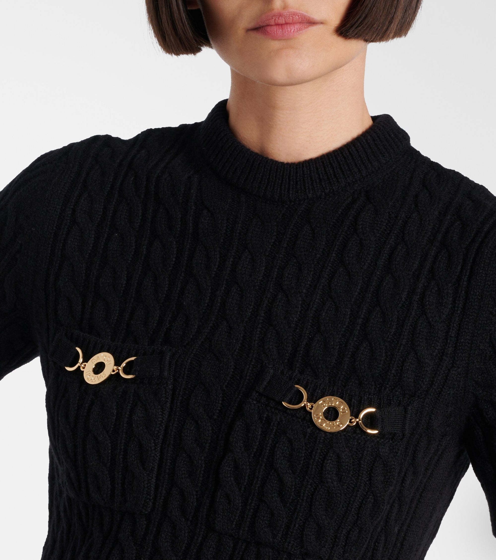 Robe courte en laine et cachemire - Noir