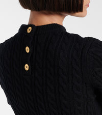 Robe courte en laine et cachemire - Noir
