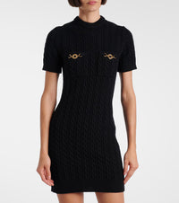 Robe courte en laine et cachemire - Noir