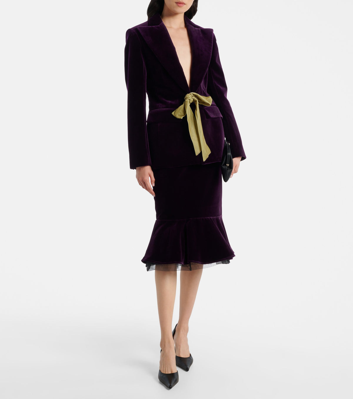 Ruffled midi skirt - Purple