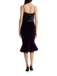 Ruffled midi skirt - Purple