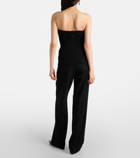 Stretch Merino Wool Ribbed Corset - Black