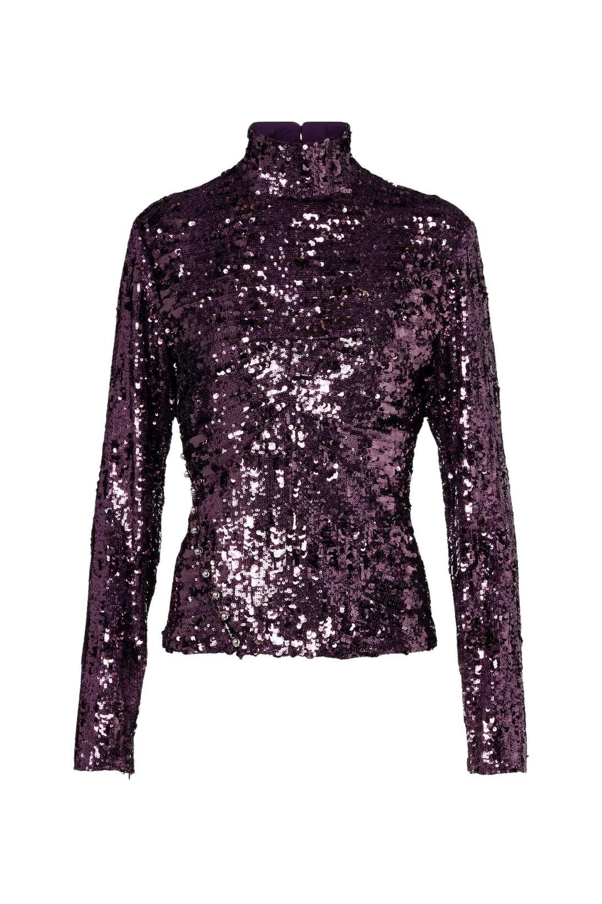 Mock neck sequin top