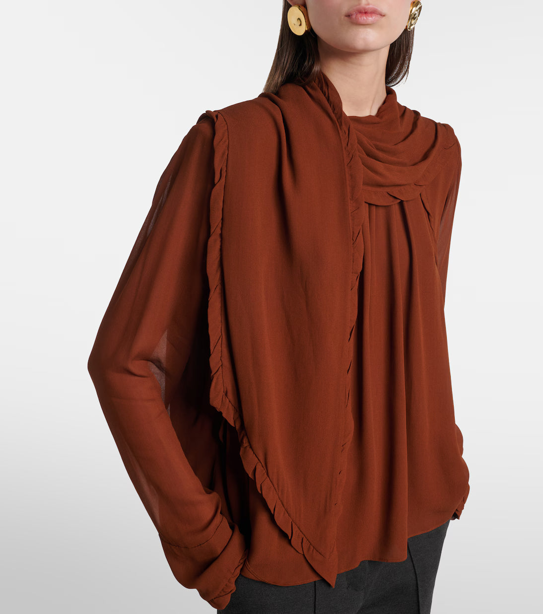 Sheer Twist Blouse - Caramello