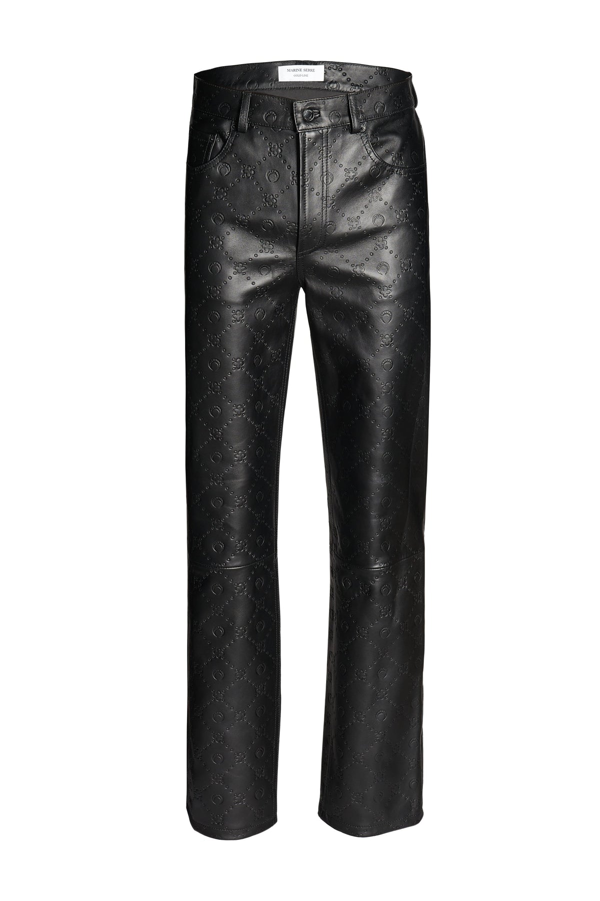 Pantalon ajusté en cuir deadstock embossé - Black