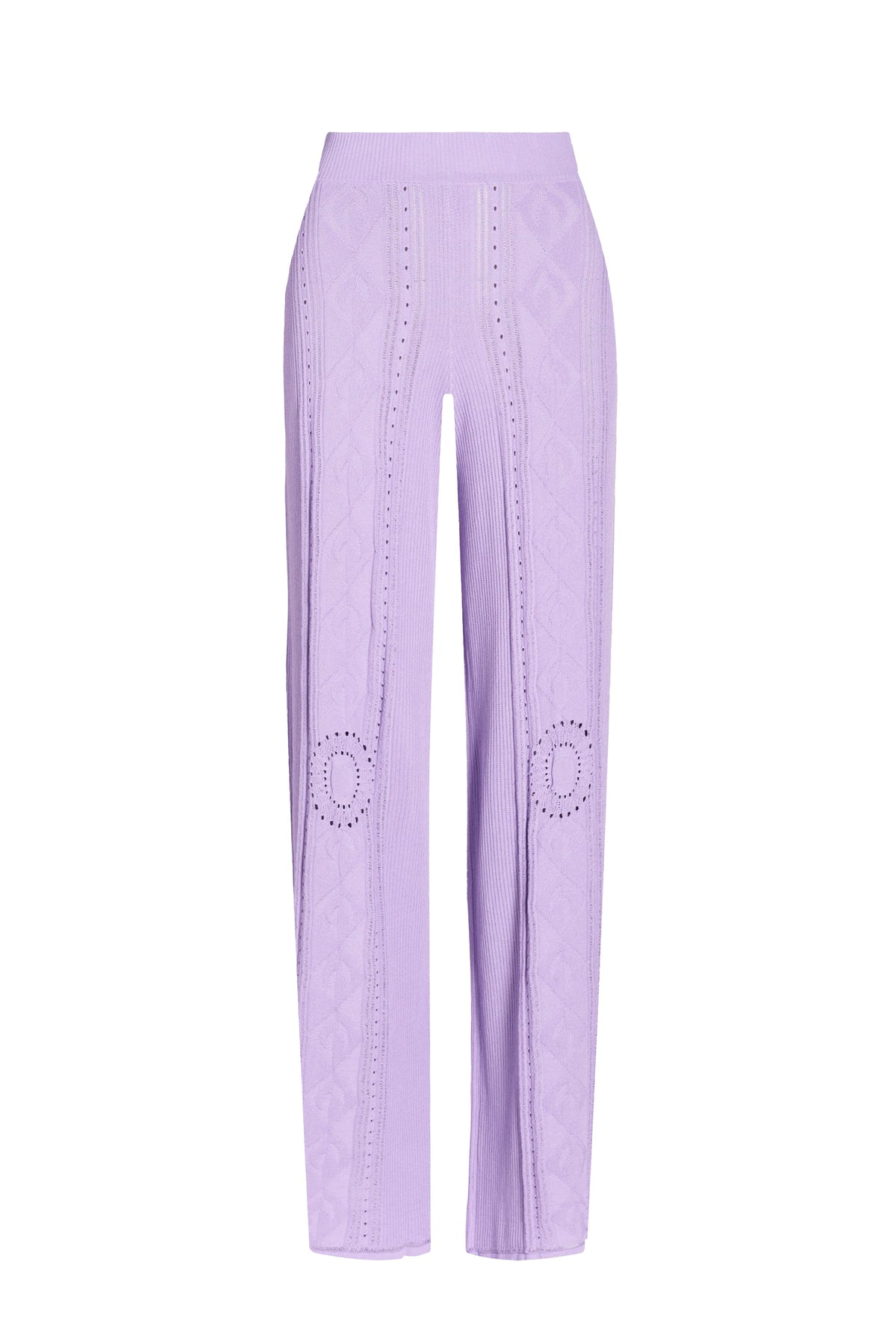 Pantalon tricoté en pointelle unisex - Lilac