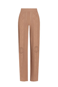 Pantalon tricoté en pointelle unisex - Beige