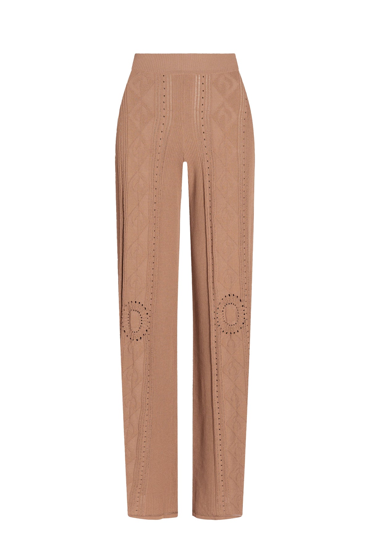 Pantalon tricoté en pointelle unisex - Beige