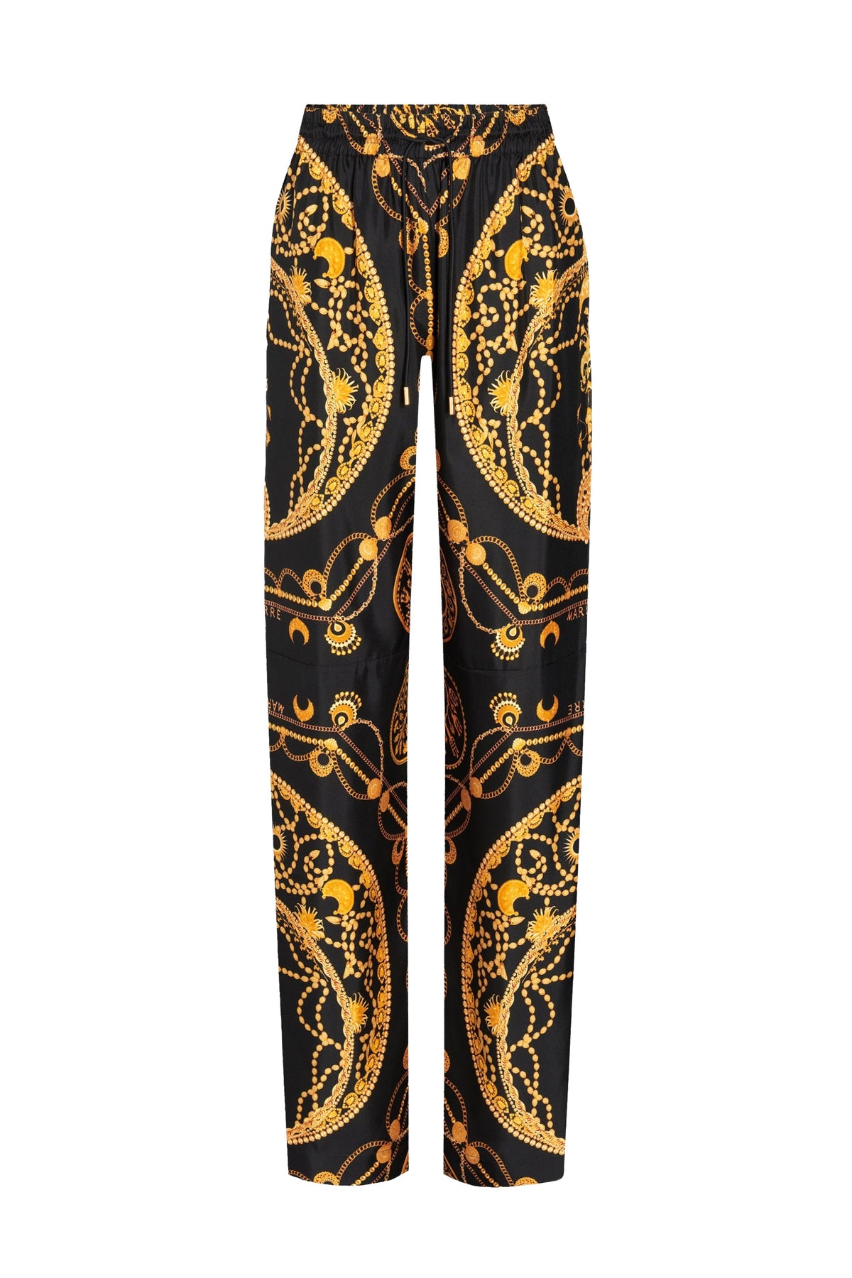 Pantalon ornement bijoux en soie unisex - Jewelry Black