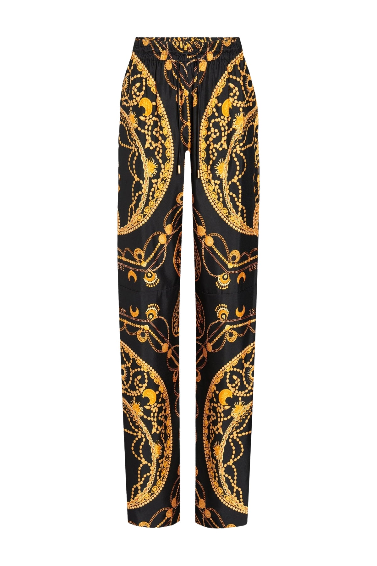 Pantalon ornement bijoux en soie unisexe - Jewelry Black