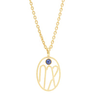 Long necklace Zodiac gilded in fine gold and Lapis Lazuli - Blue