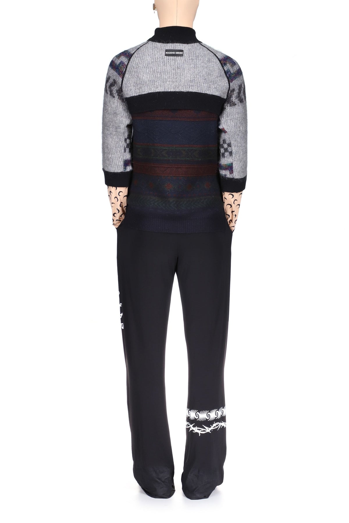 Pull hybride en laine tricot - Black