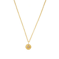 Collier Medaille doré à l'or fin et Quartz - Rose