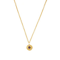 Collier Medaille doré à l'or fin et Améthyste - Violet