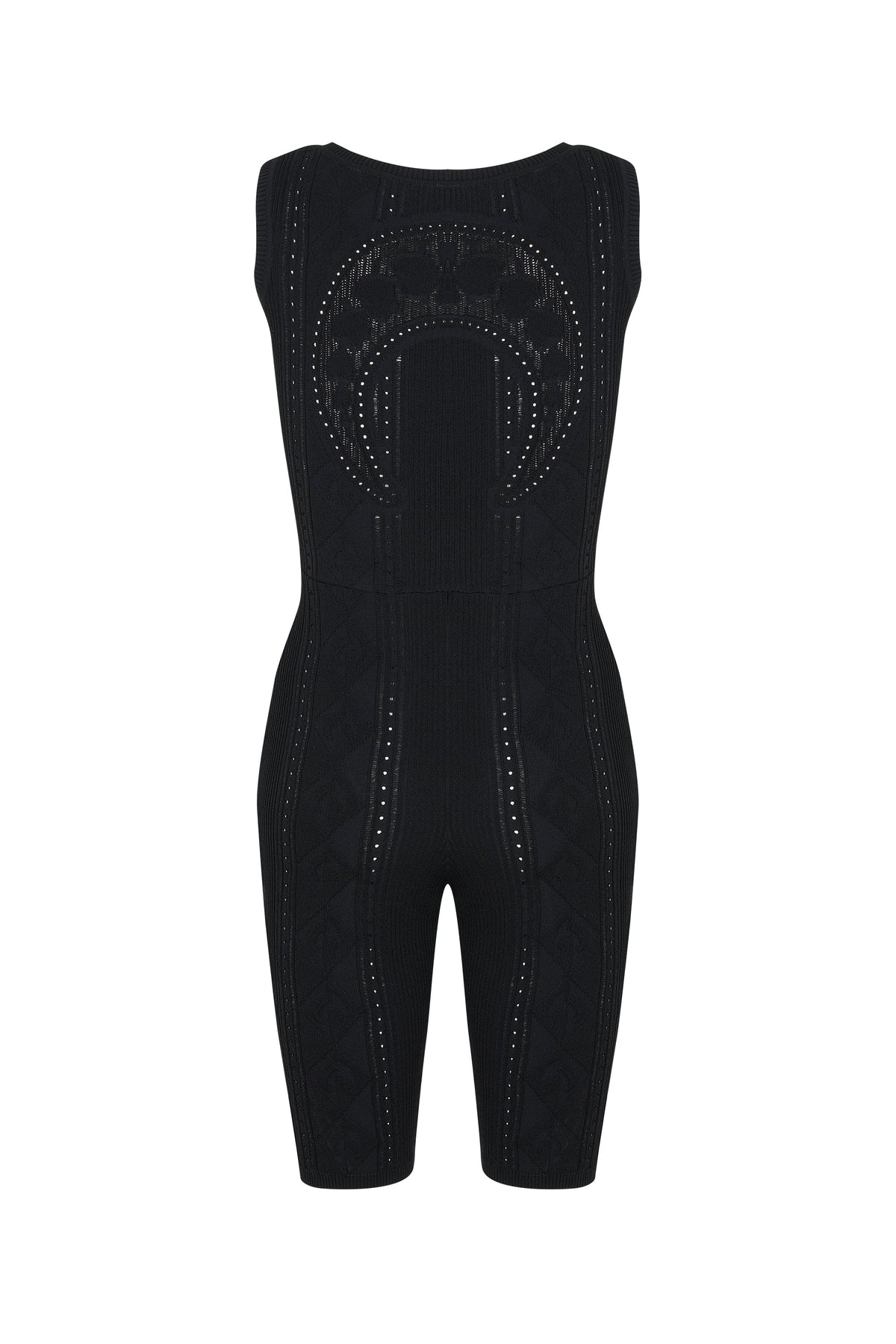 Combinaison de cyclisme en tricot lunar pointelle - Black