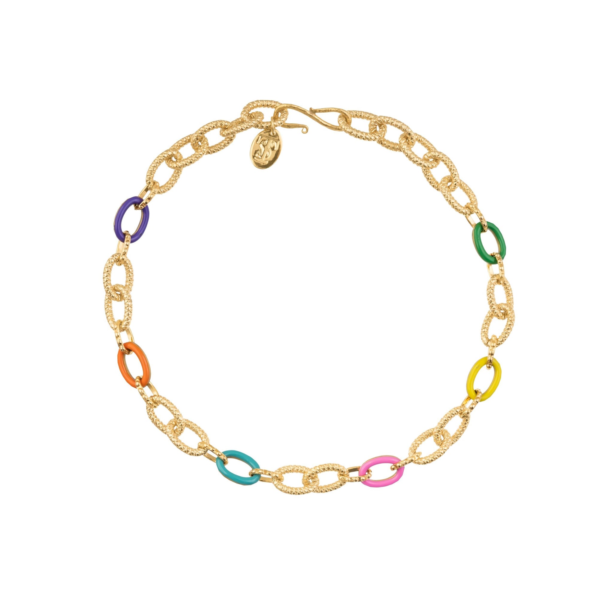 Collier Atlantis doré à l'or fin et émail - Multicolor