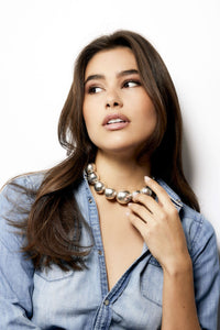 Collier Bubble en laiton argenté - Laiton Argenté