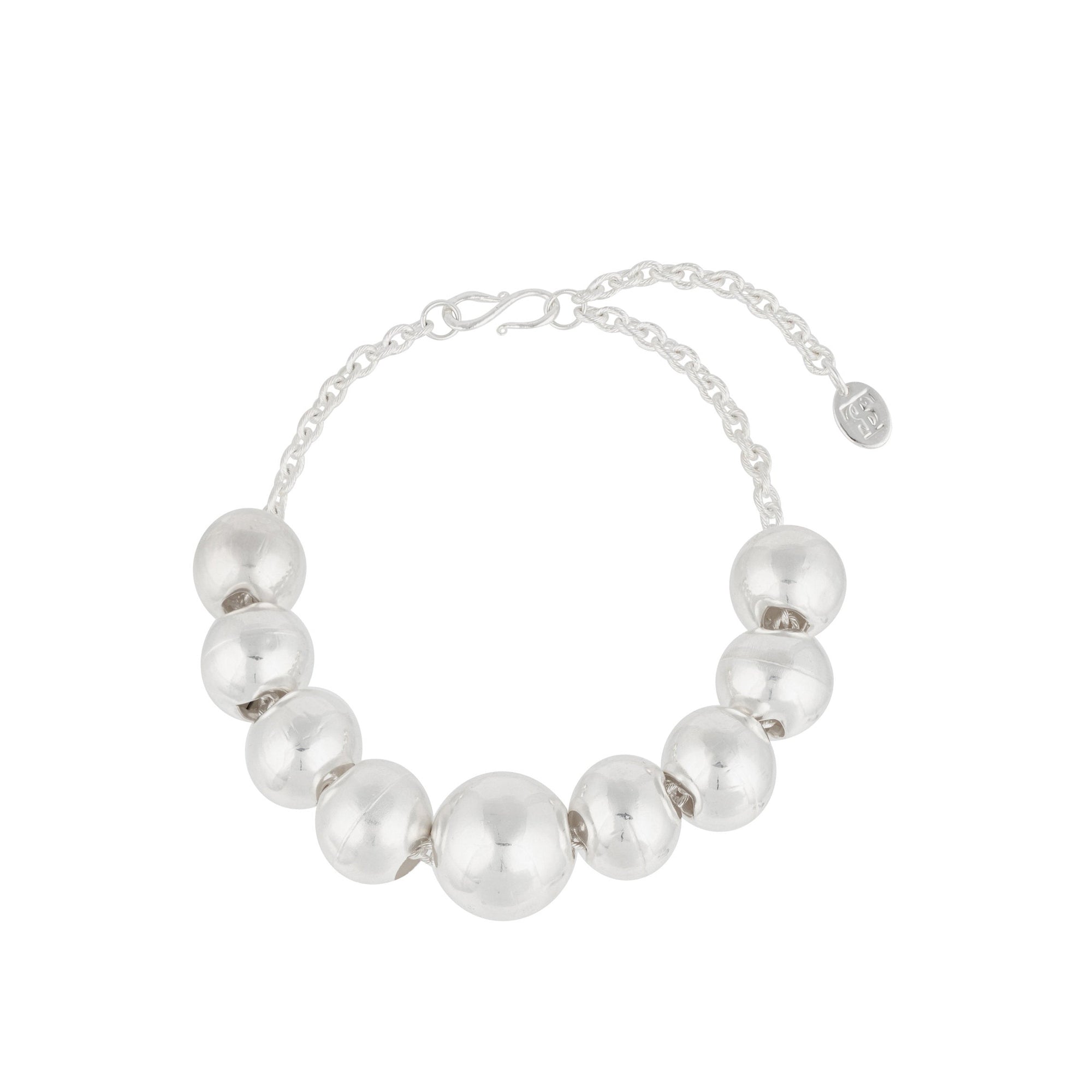 Collier Bubble en laiton argenté - Laiton Argenté