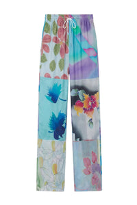 Pantalon en soie Upcyclé unisex - Pewter