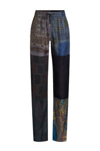Pantalon en soie Upcyclé unisex - Pewter