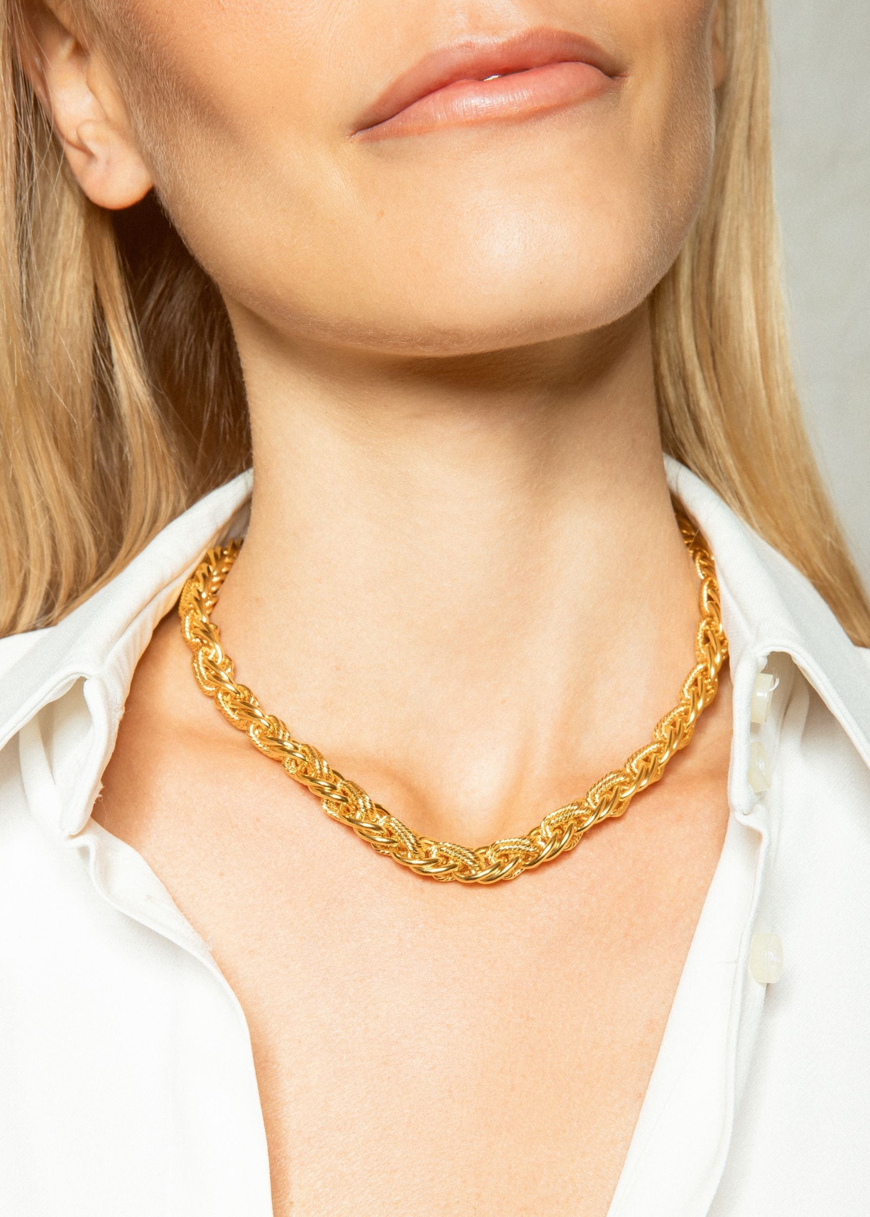 Collier Platon doré à l'or fin - Doré