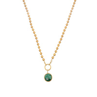 Collier Mantra doré à l'or fin et Malachite - Vert