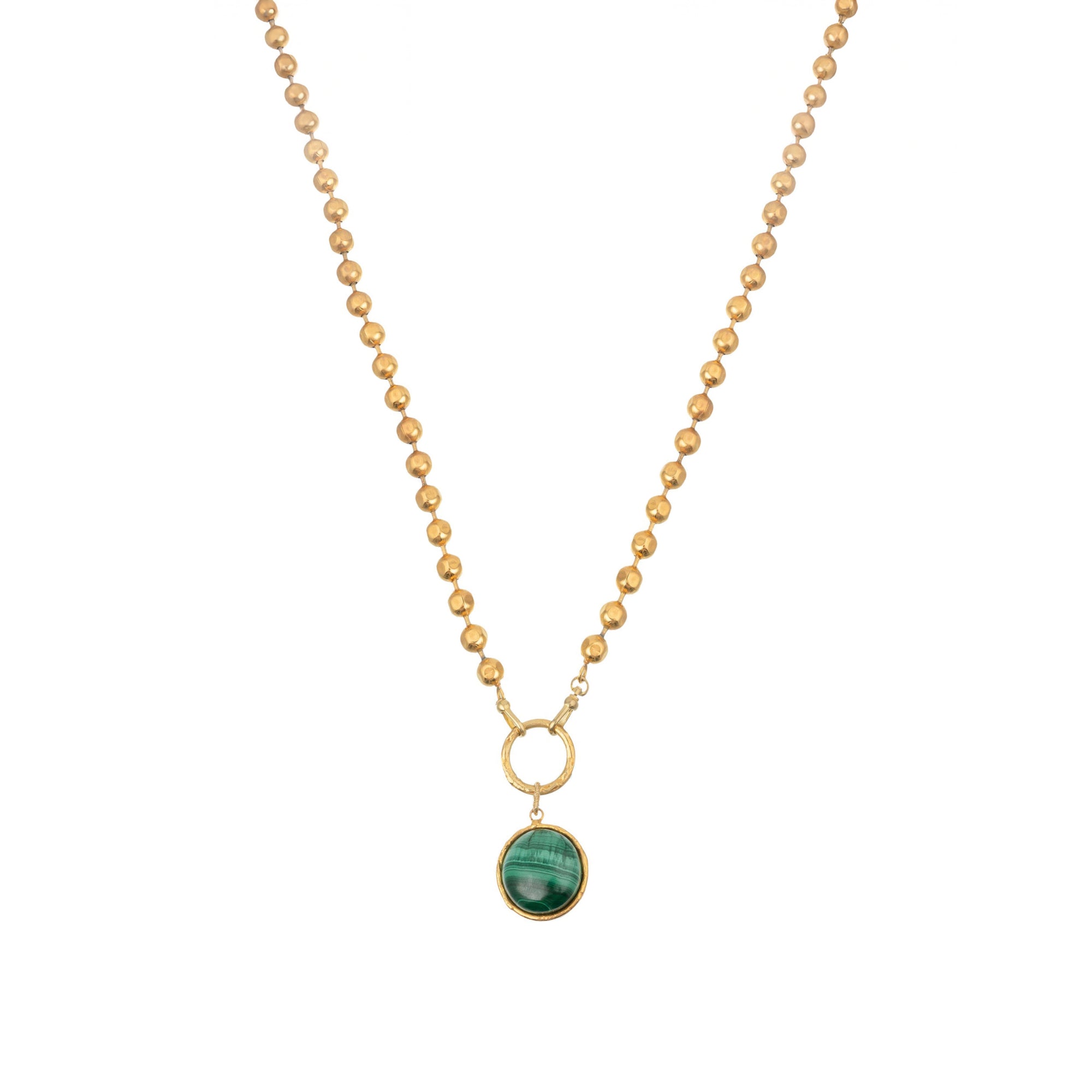 Collier Mantra doré à l'or fin et Malachite - Vert