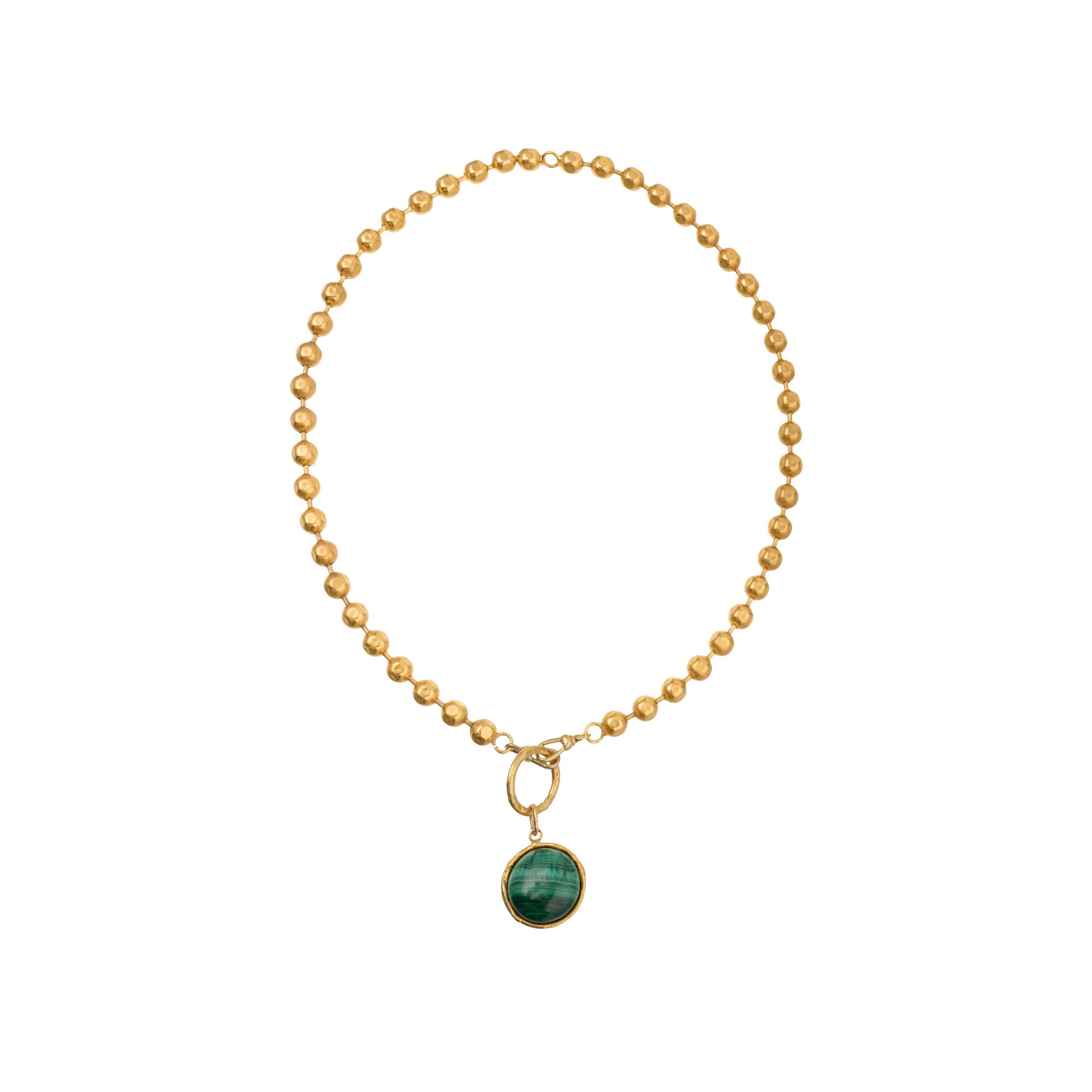 Collier Mantra doré à l'or fin et Malachite - Vert